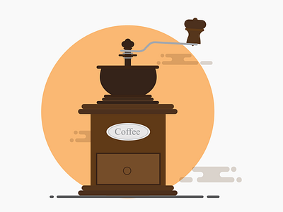 Manual Coffee Grinder app brand coffee design dribbble flat graphic grinder icon illustration logo minimal mobile pour over simple ui ux vector web website