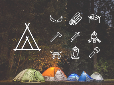 Camping Icon design flat graphic icon illustration simple ui ux vector website