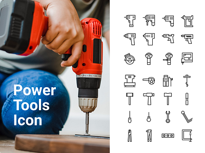 Power Tools Icon app carpenter design flat graphic icon illustration minimal power tools simple ui ux vector web website