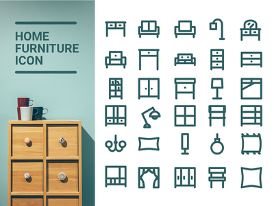 Home Furniture Icon :) design flat furniture graphic home icon illustration minimal vector web website