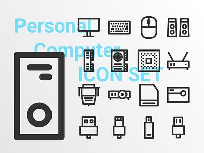 Personal Computer app computer design flat icon illustration minimal mobile ui ux vector web website