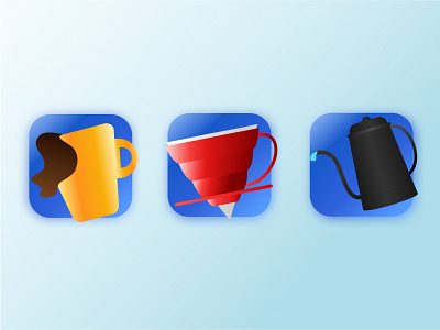Pour Over Coffee Icon app coffee design flat icon illustration minimal pour over thumbnail ui vector website