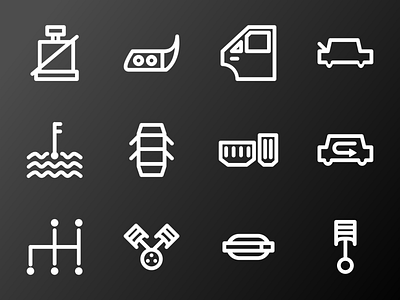 Car Accessories ICON 2 accessories app car design graphic icon minimal simple ui vector web website