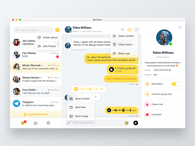 BeeChat+_Desktop chat dashboard ui design illustration im sketch