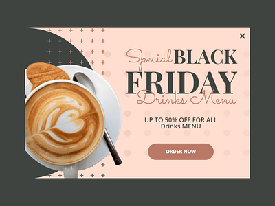 Popup for Blackfriday promotion dinner menu