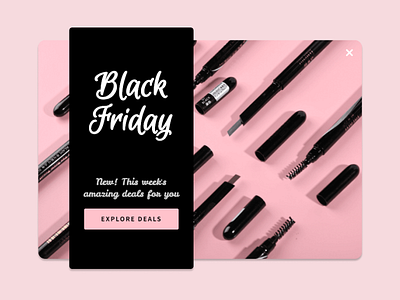 BlackFriday promotion popup for a make up digital store 2020 black friday black friday banners black friday sale blackfriday design digital store e commerce illustration makeup pink pop up popup popups promotion shop