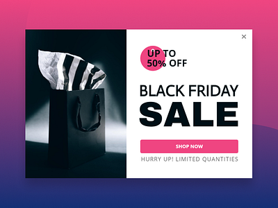 Black Friday sale promotion popup example