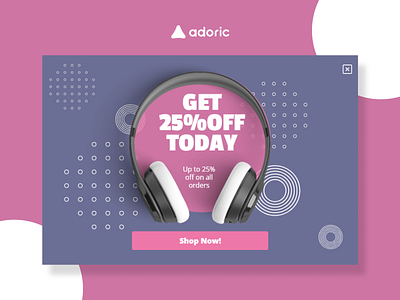 Headphone promotion popup example