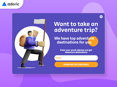 Travel adventure popup design example