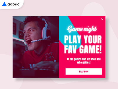 Gaming promotion popup example