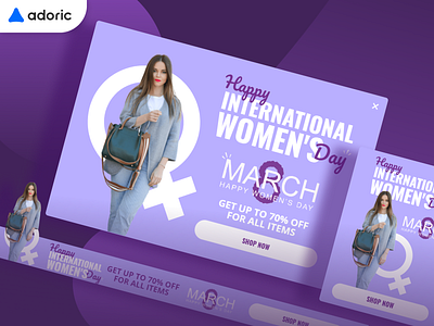 Women's Day promotion popups bundle example