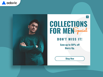 Men fashion promotion popup example