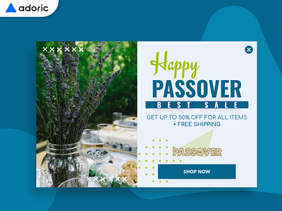 Passover Day promotion popup example banner design e commerce holiday modal modal design passover popover popup popups promotion sale