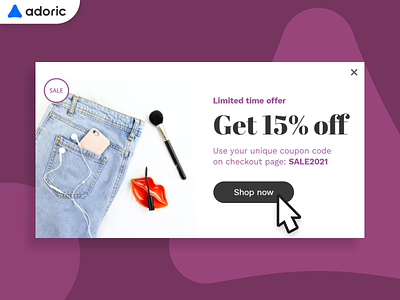 Minimal sale promotion popup example