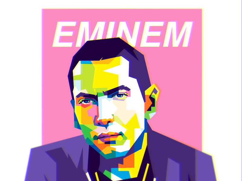 WPAP Eminem cartoon design illustration pop art vector wpap