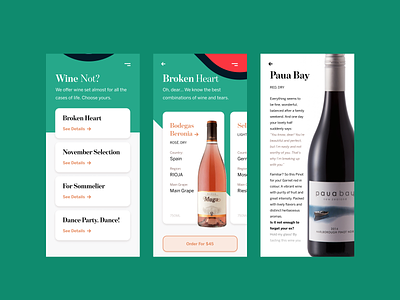 Concept – Wine App app app design cards concept design figma interaction mobile mobile ui ui wine