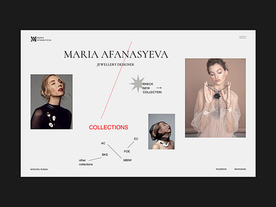 Maria Afanasyeva Home Page dailyui design interface minimal typography ui ux web webdesign website