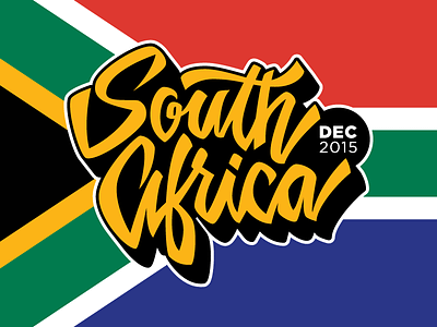 South Africa or bust! brush script hand lettering lettering south africa type volunteering
