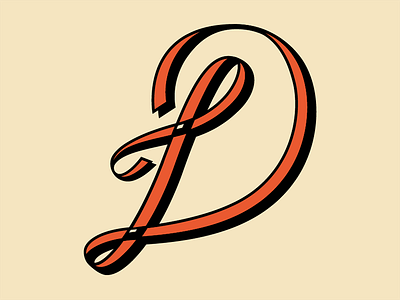 D letter letter d lettering ribbon vector