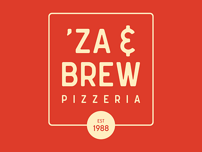 'za & brew! branding identity logo pizzeria small business