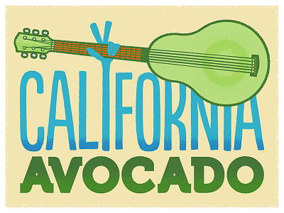 Avocado Festival avocado avofest california guitar poster vectortextures wip