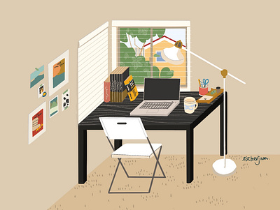 Home Office illustration studio