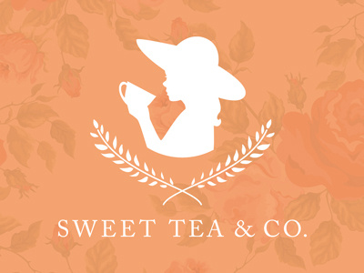 Sweet Tea & Co. Logo branding child girl illustration logo silhouette tea