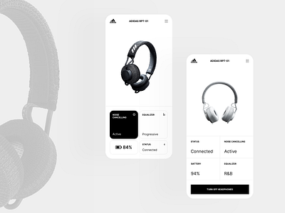 Adidas Headphones – App Concept app brand brand and identity branding concept design logo product design typography visual identity