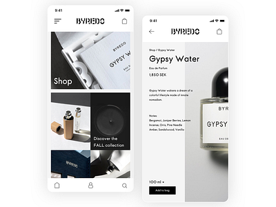 Byredo – Concept app app concept brand brand and identity branding concept design illustration logo product design typography ui ux ui ux design visual identity