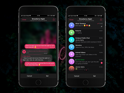 Telegram Theme Design Contest app color contest design interface ios mobile pink telegram theme ui