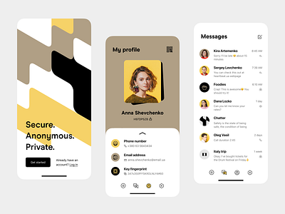 Messenger app / Preventing personal data collection app app design application chat collection communication interface design messenger metadata personal data preventing privacy private secure security ui ux