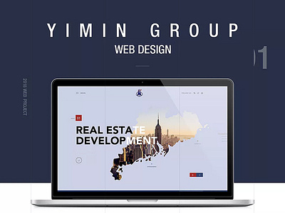 Yimin Group - Web design concept illustration minimal typography ui ux web