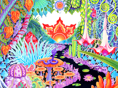 MagicFruit art colour design hand drawn illustation jungle nature photoshop poster art