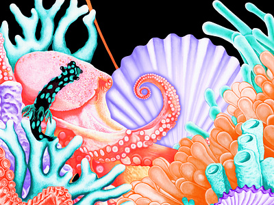 OctopusDreams editorial illustration hand drawn illustration ink octopus photoshop poetry sea