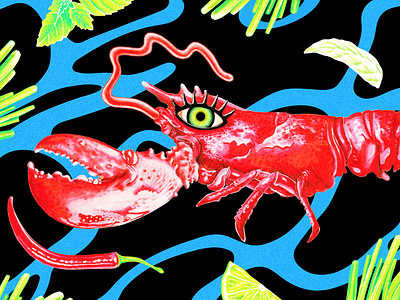 Lobster Restaurants digital editorial illustration handdrawn illustration illustration illustrator lobster restaurant