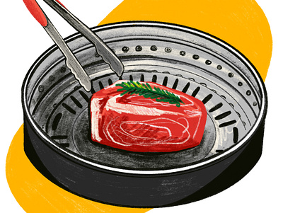 LATIMES KoreanBBQ digital illustration drawing food food and beverage illustration latimes los angeles times restaraunt