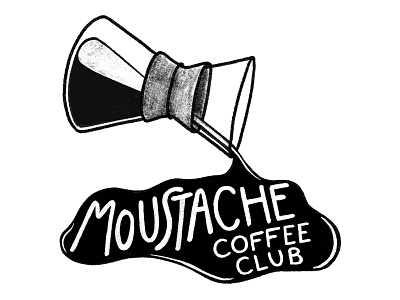 Moustache Coffee Club Sticker Illustration coffee coffee cup coffee shop digital illustration drawing food and beverage illustration moustache pourover