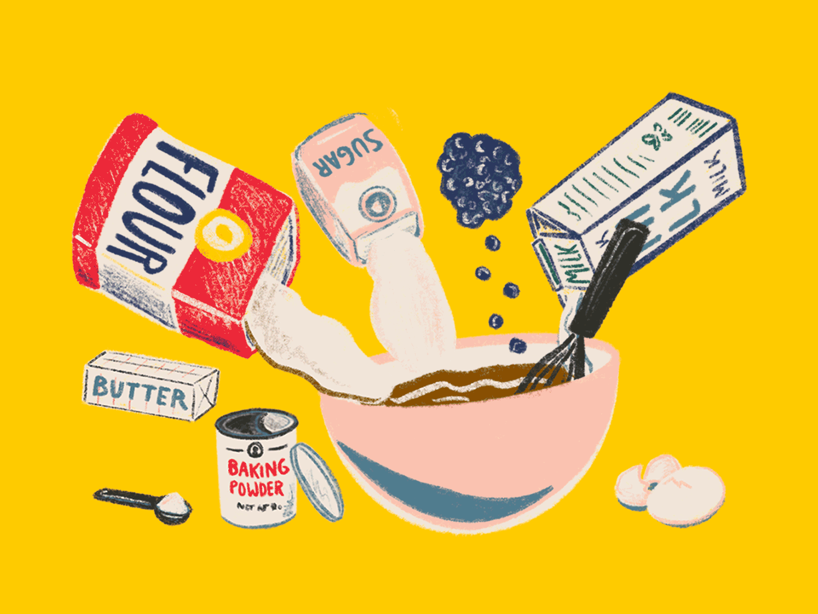 LA Times Blueberry Muffins animation baking cooking digital illustration drawing editorial illustration food food and beverage gif gif animation illustration latimes los angeles times motion muffins restaraunt