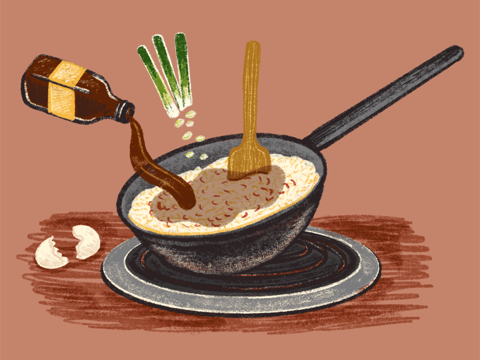 LA Times Fried Rice animation digital illustration drawing editorial illustration food food and beverage gif gif animation illustration latimes los angeles times motion art restaraunt