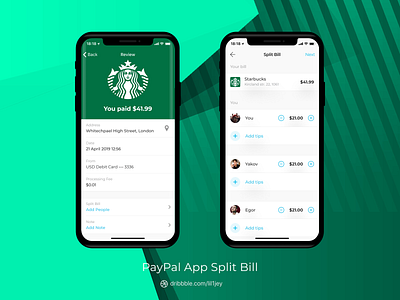Split Bill at PayPal Mobile App