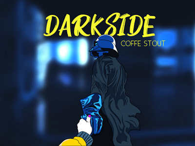 Go to the dark side illustration dark beer label