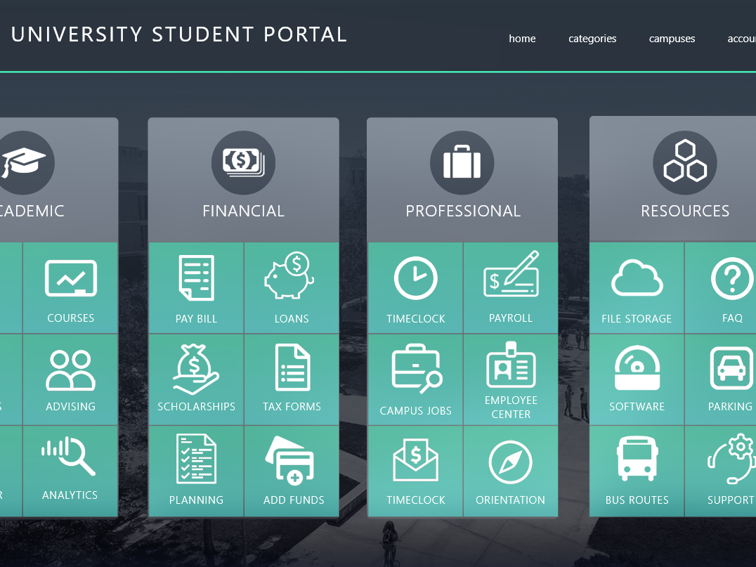 Download Hudson University Student Portal Concept by Jordan Nelsen on Dribbble