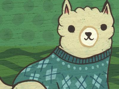 argyle animal dog hand painted illustration sweater