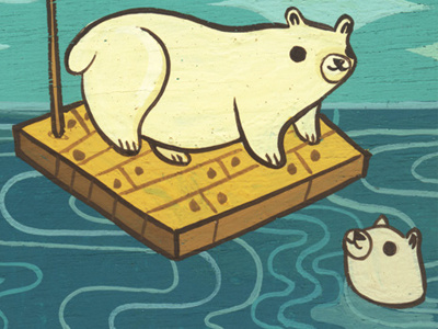polar bear swim club animal bear cute hand painted illustration painting polar bear