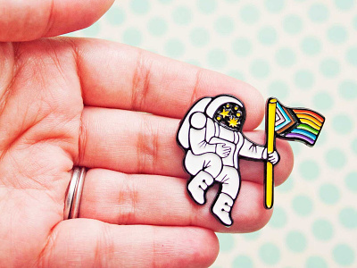 Mysterious Galaxy Pride Pin by boygirlparty astronaut enamel pin enamelpin lapel pin lgbtq pin pride pride 2021 pride month soft enamel pin