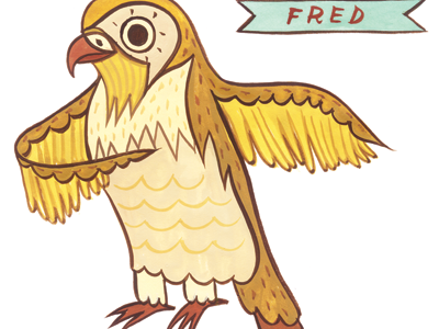Fred Falcon for the Portland Mercury animal falcon fred hand painted illustration paint painted