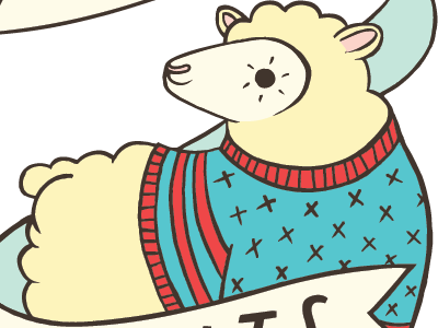 Tanis Knits logo hand drawn knit lamb logo sheep