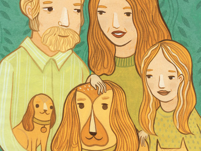 some people look like their pets adoption family gouache hand painted illustration people pet