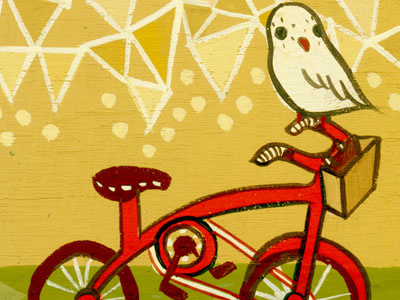 handlebars bike hand painted owl