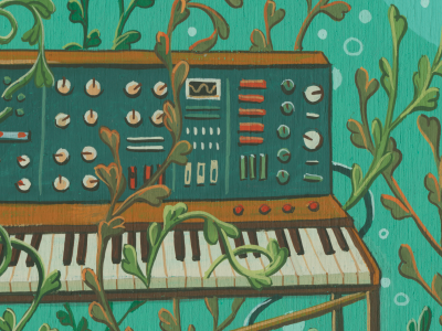epitaph for my heart analog freehand gouache illustration music ocean painting piano seaweed synth the magnetic fields